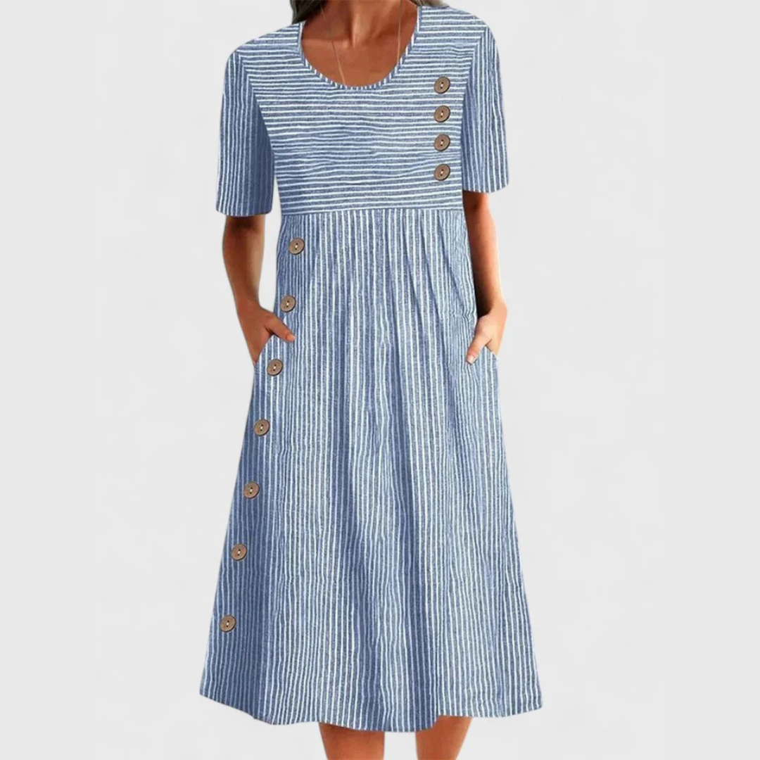 Clara | Striped Midi Dress