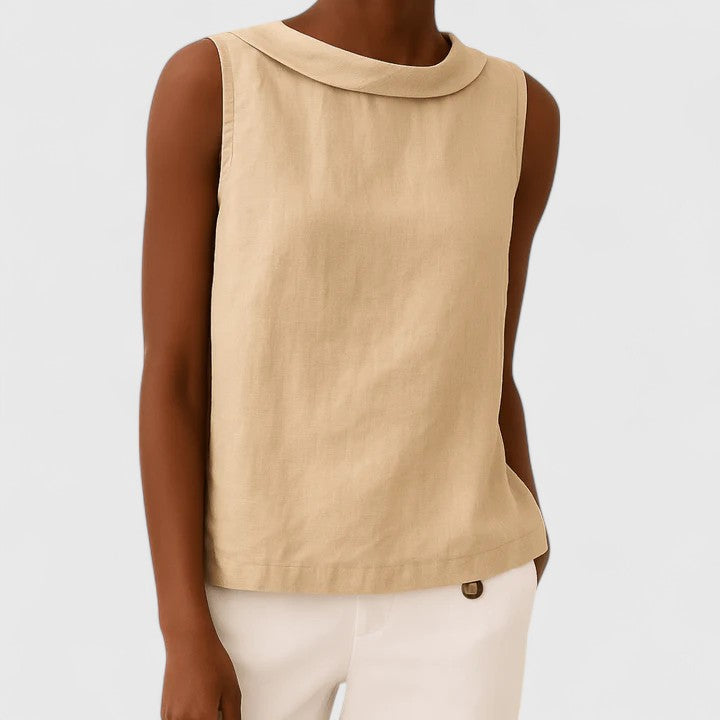 Clara | Elegant Top with Roll Collar
