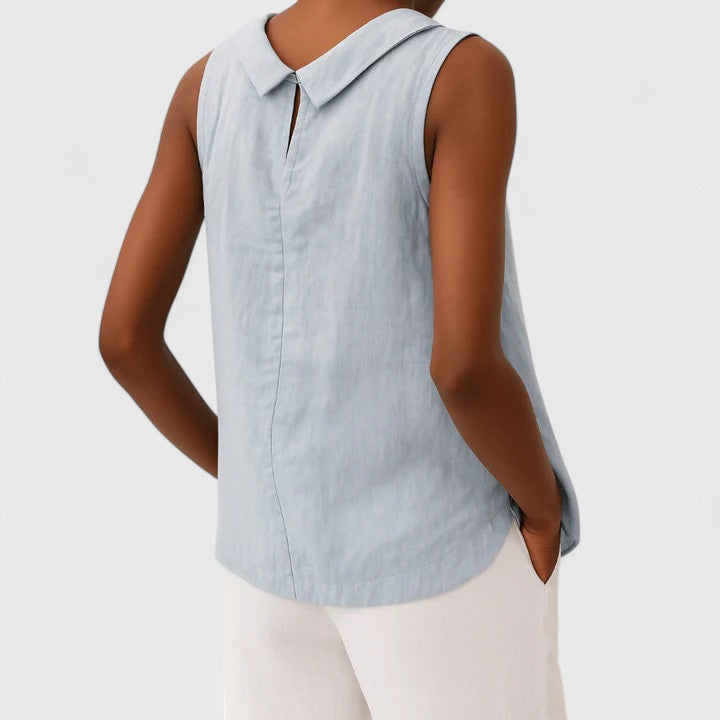 Clara | Elegant Top with Roll Collar