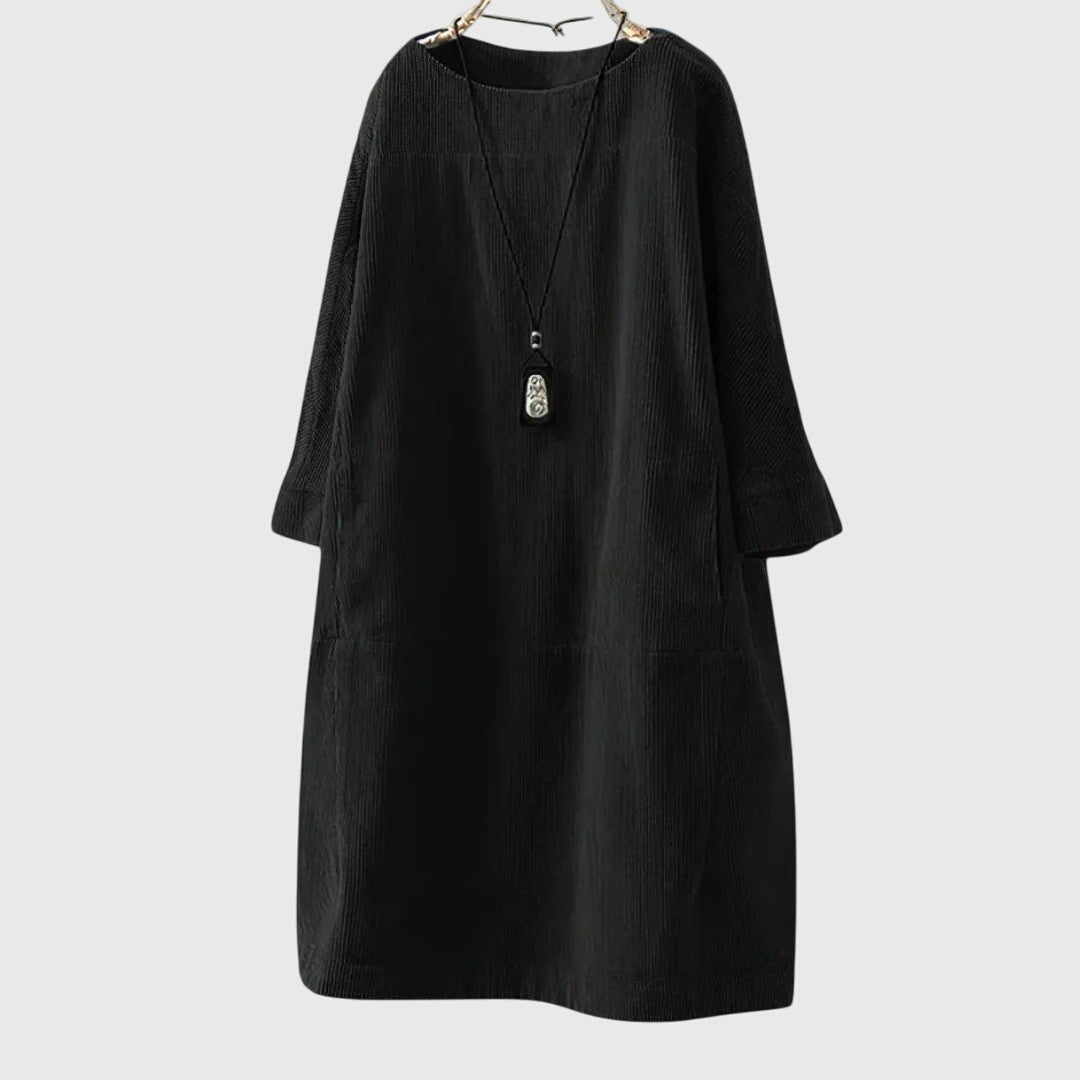 Clara | Relaxed Corduroy Midi Dress