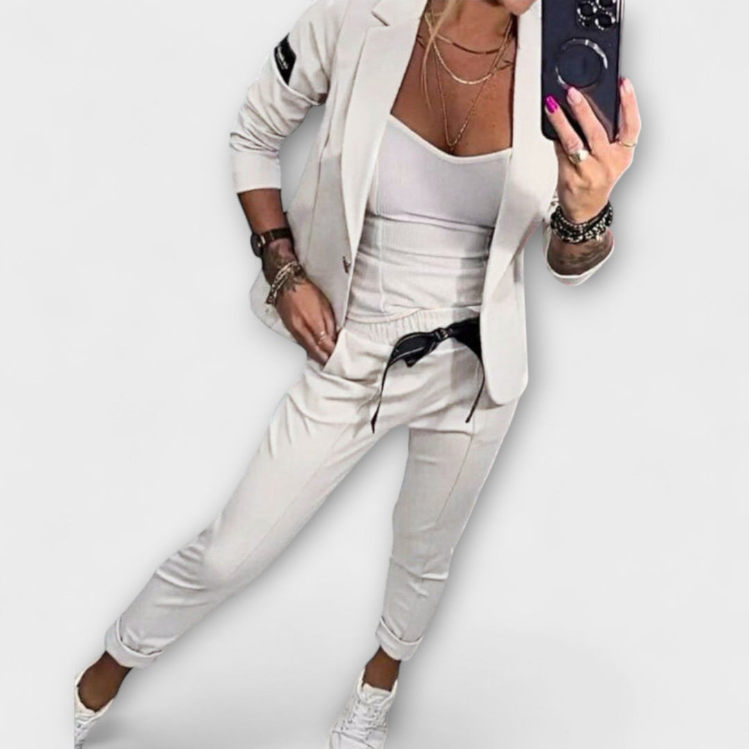 Clara | Elegant Set of Top, Jacket, and Pants