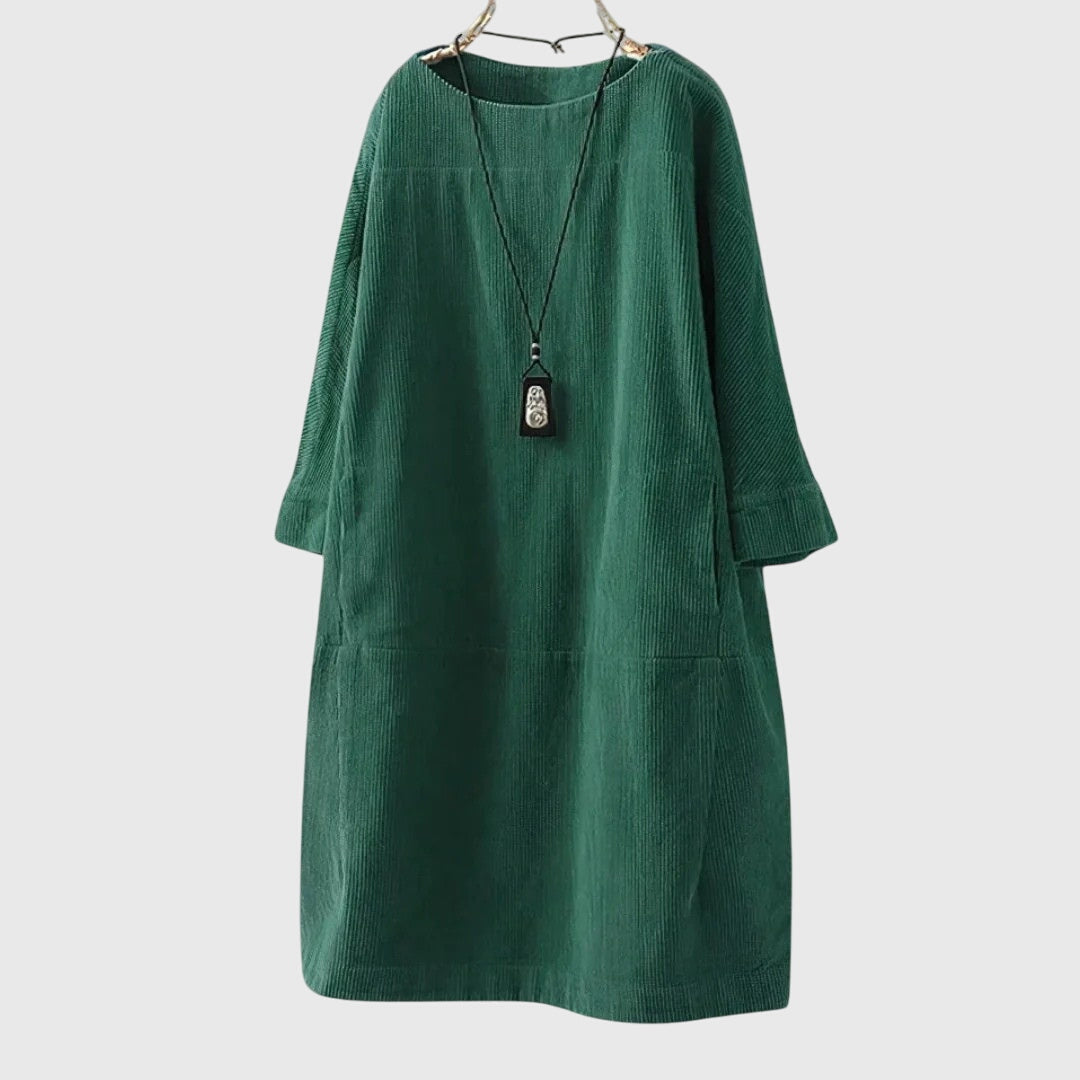 Clara | Relaxed Corduroy Midi Dress