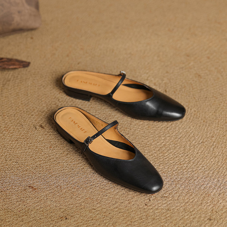 Merisa | Buckled Mary Jane Slip-On Mules