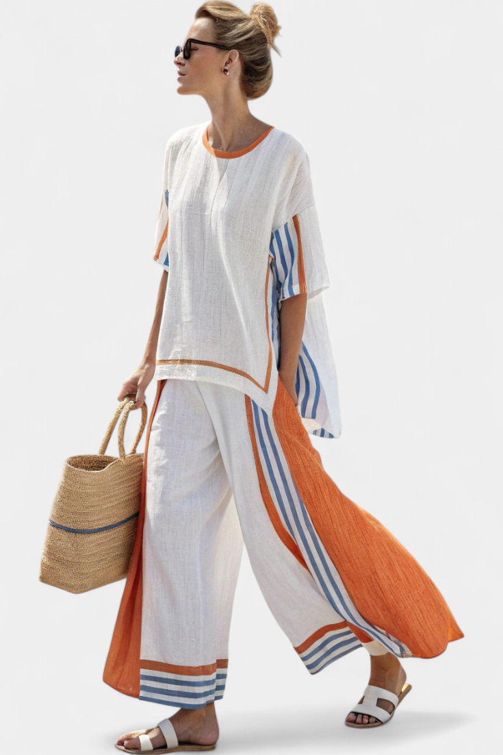 Clara | Elegant Striped Set
