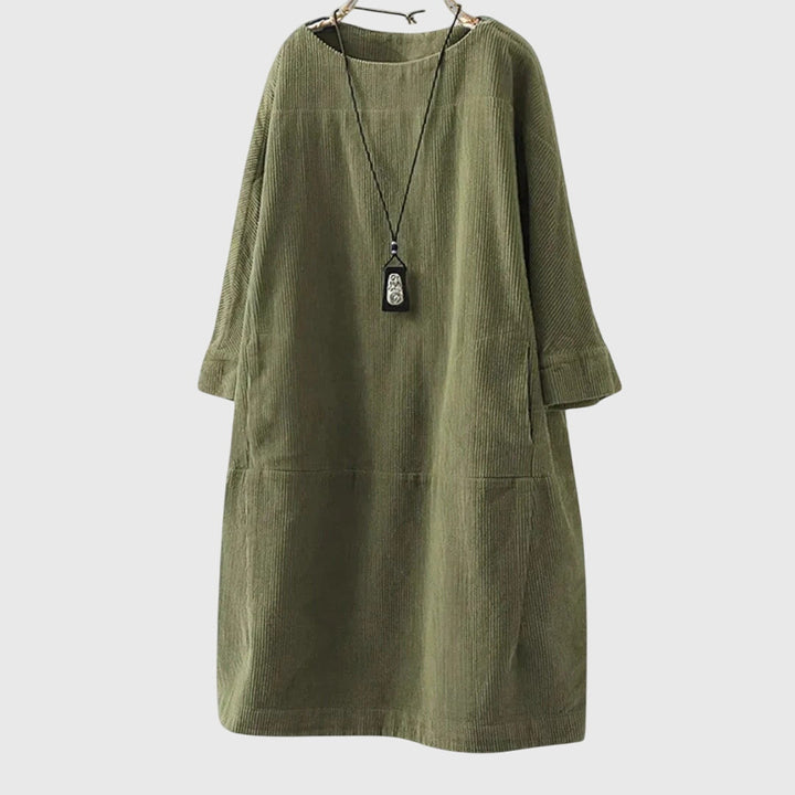 Clara | Relaxed Corduroy Midi Dress