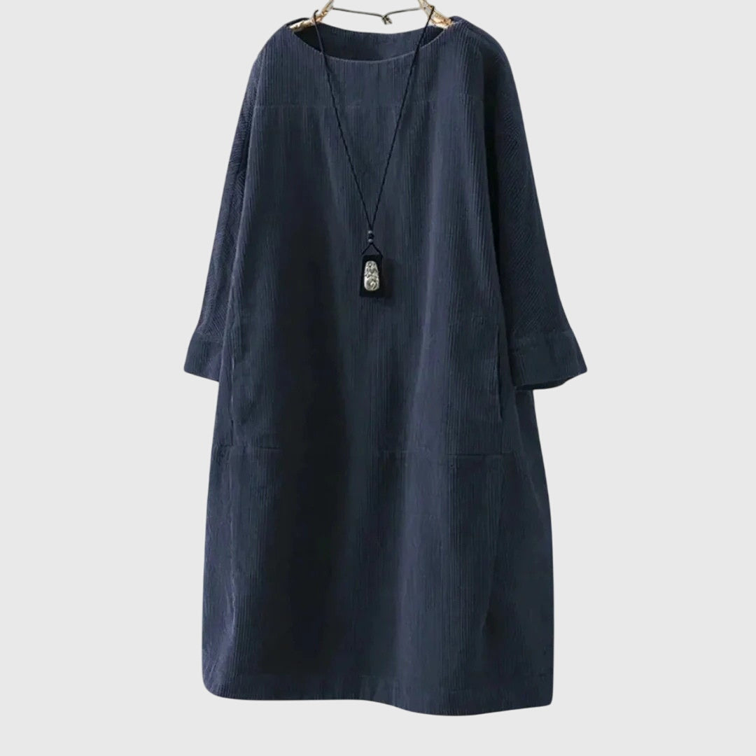 Clara | Relaxed Corduroy Midi Dress