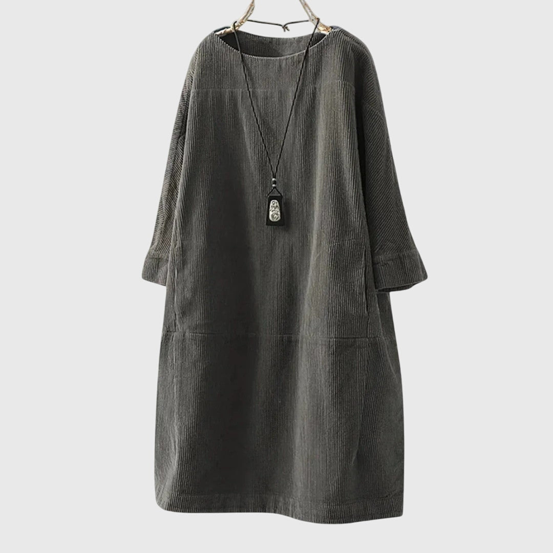 Clara | Relaxed Corduroy Midi Dress