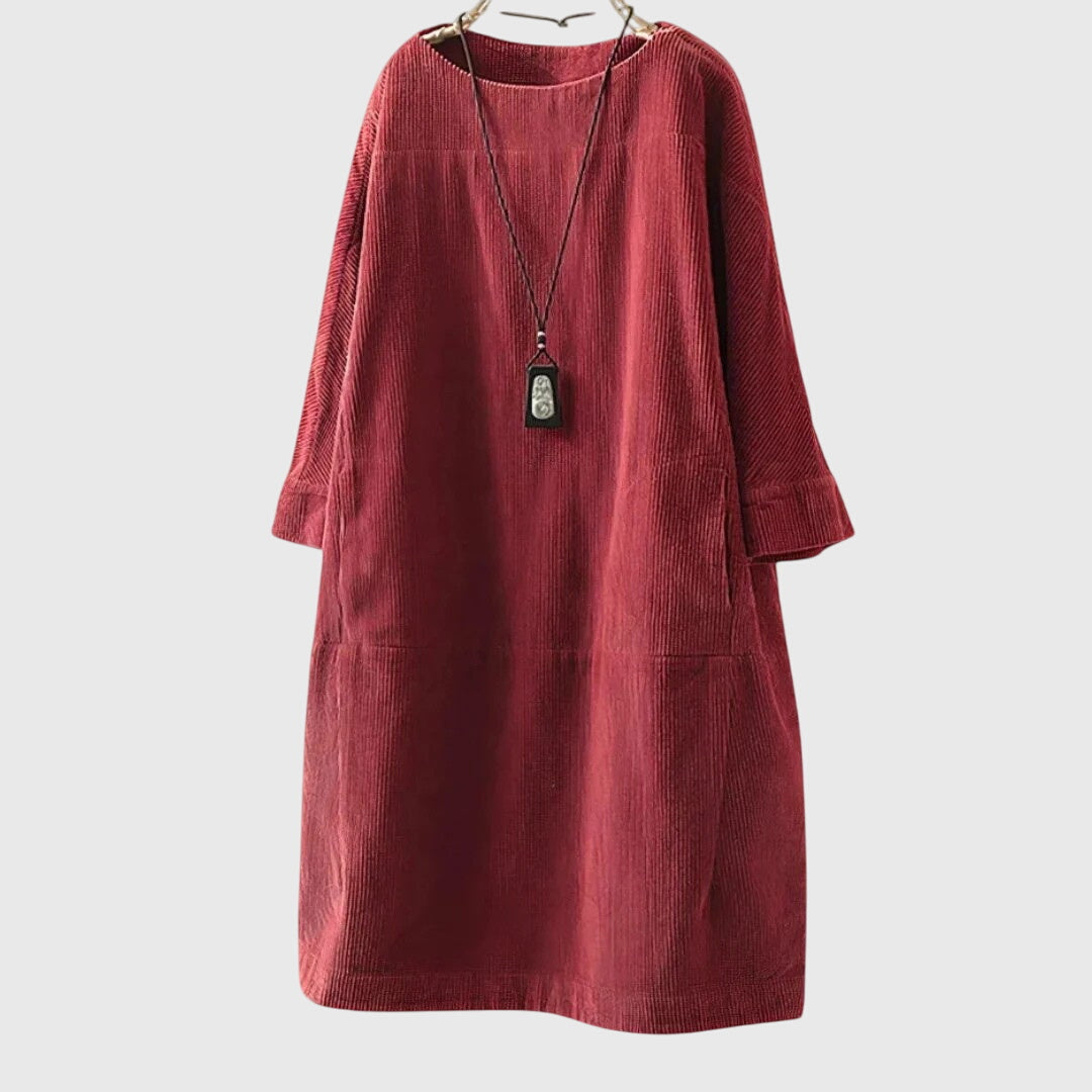 Clara | Relaxed Corduroy Midi Dress