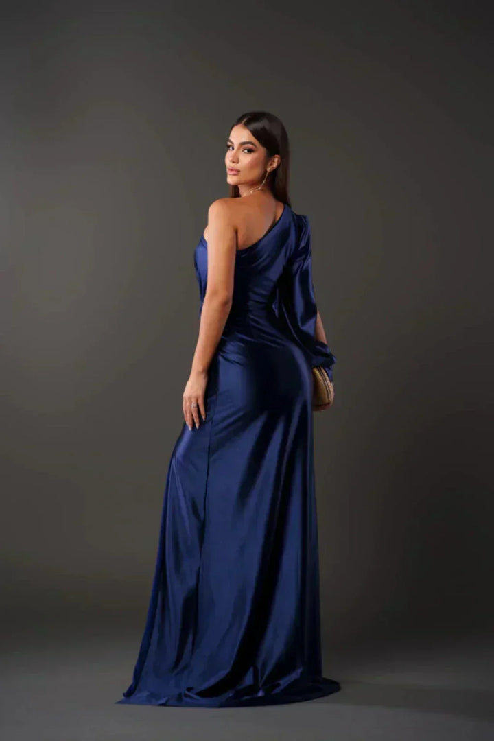 Estella - One-Sleeve Elegant Wedding Guest Maxi Dress